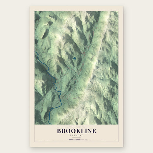 Brookline, Vermont map print, the full design