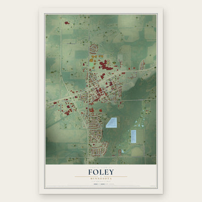 Foley, Minnesota map print, the full design