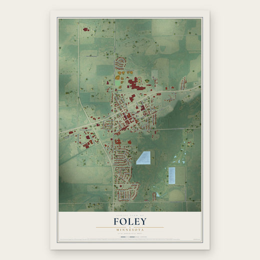 Foley, Minnesota map print, the full design