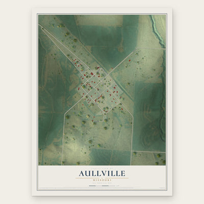 Aullville, Missouri map print, the full design