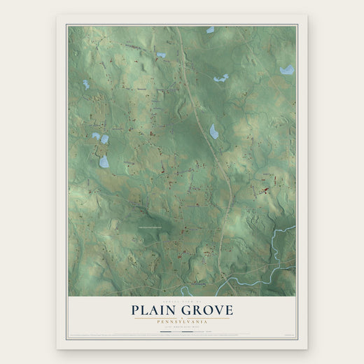 Plain Grove, Pennsylvania map print, the full design