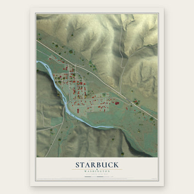 Starbuck, Washington map print, the full design