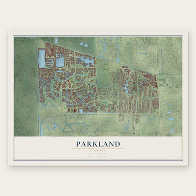 Parkland, Florida map print, the full design