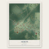 Akron, Alabama map print, the full design