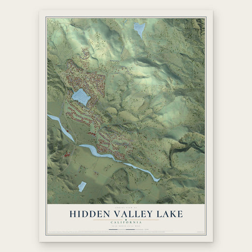 Hidden Valley Lake, California map print, the full design