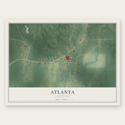 Atlanta, Louisiana map print, the full design