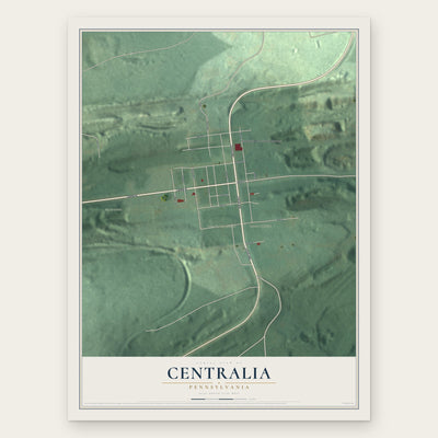 Centralia, Pennsylvania map print, the full design