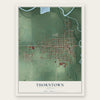 Thorntown, Indiana map print, the full design