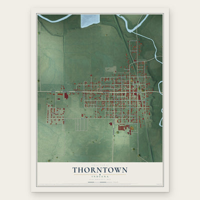 Thorntown, Indiana map print, the full design