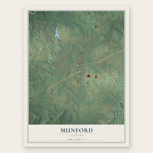 Munford, Alabama map print, the full design