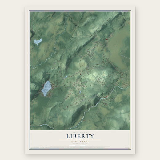 Liberty, New Jersey map print, the full design