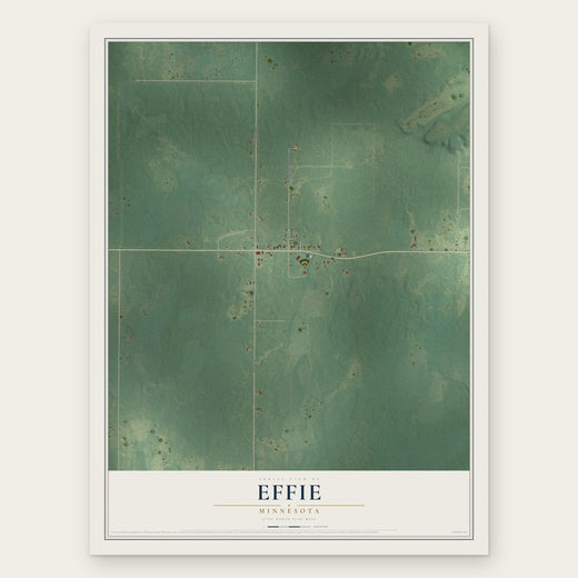 Effie, Minnesota map print, the full design