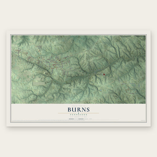 Burns, Tennessee map print, the full design