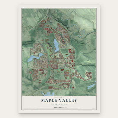 Maple Valley, Washington map print, the full design
