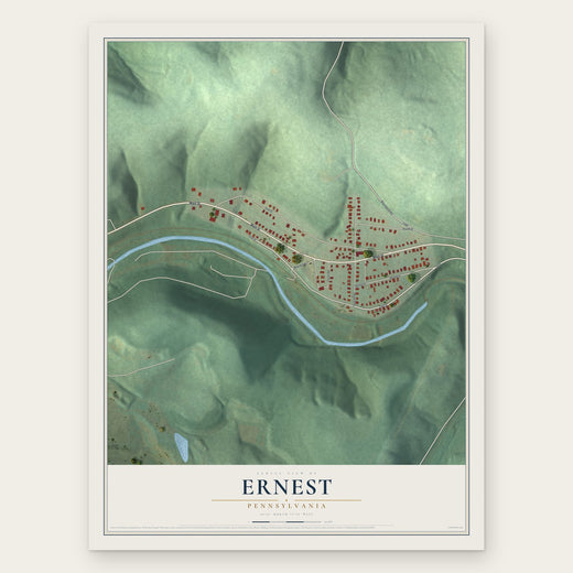 Ernest, Pennsylvania map print, the full design