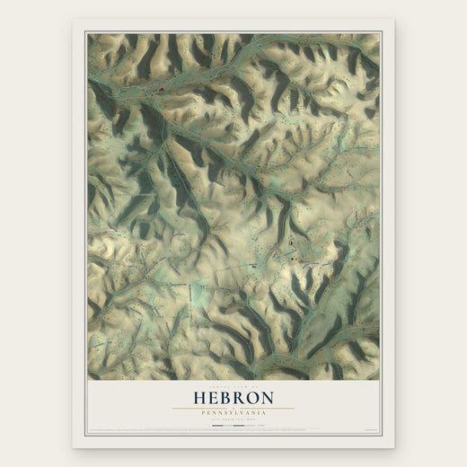 Hebron, Pennsylvania map print, the full design