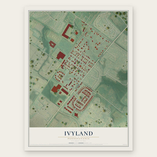 Ivyland, Pennsylvania map print, the full design