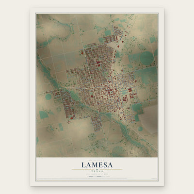 Lamesa, Texas map print, the full design