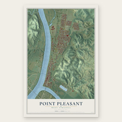 Point Pleasant, West Virginia map print, the full design