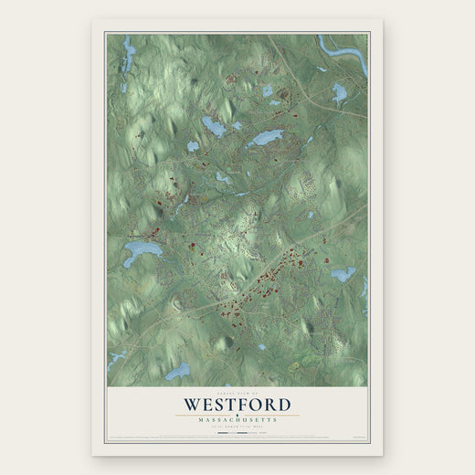 Westford, Massachusetts map print, the full design