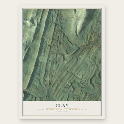 Clay, Huntingdon County, Pennsylvania map print, the full design