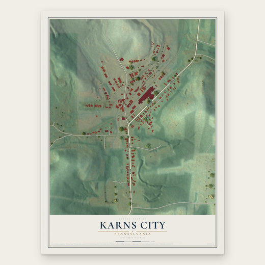 Karns City, Pennsylvania map print, the full design