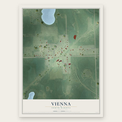 Vienna, South Dakota map print, the full design