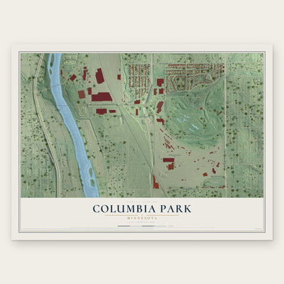 Columbia Park, Minnesota map print, the full design