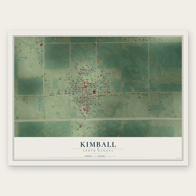 Kimball, South Dakota map print, the full design