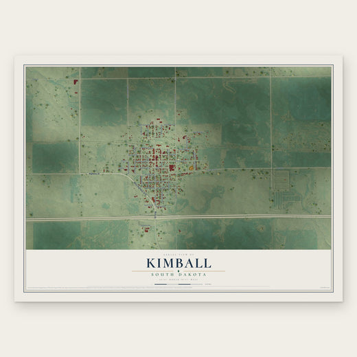 Kimball, South Dakota map print, the full design