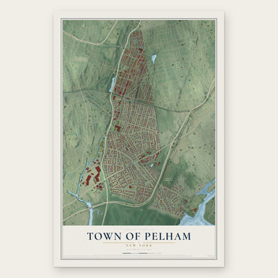 Town of Pelham, New York map print, the full design