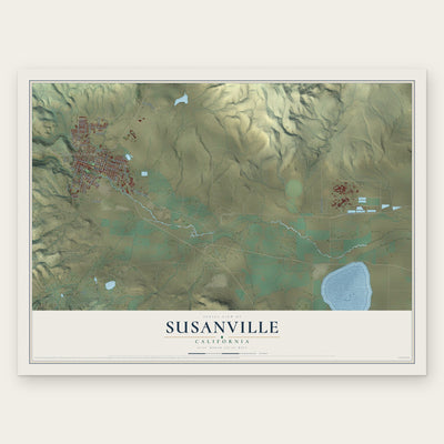 Susanville, California map print, the full design