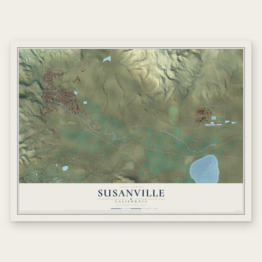 Susanville, California map print, the full design