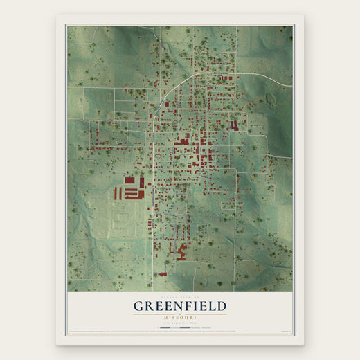 Greenfield, Missouri map print, the full design