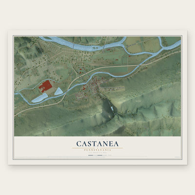Castanea, Pennsylvania map print, the full design