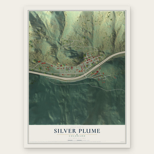 Silver Plume, Colorado map print, the full design
