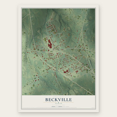 Beckville, Texas map print, the full design