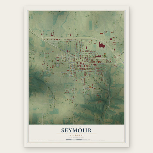 Seymour, Missouri map print, the full design