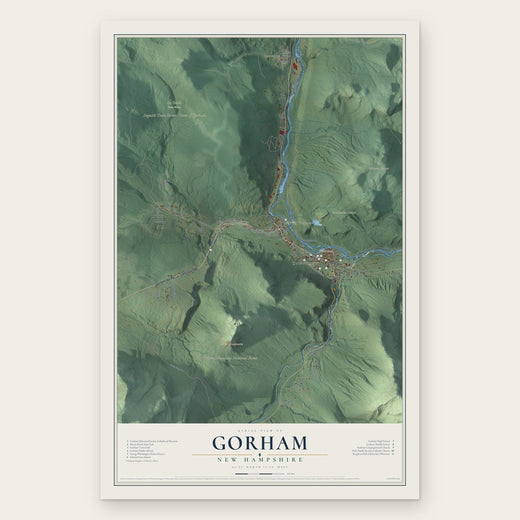 Gorham, New Hampshire map print, the full design