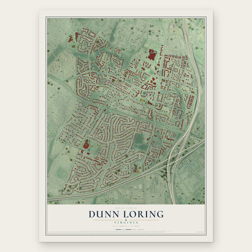 Dunn Loring, Virginia map print, the full design