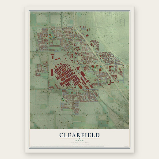 Clearfield, Utah map print, the full design
