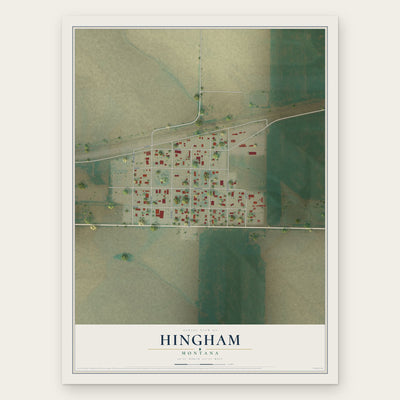 Hingham, Montana map print, the full design