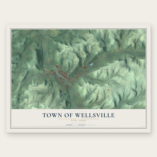 Town of Wellsville, New York map print, the full design
