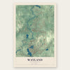 Wayland, Massachusetts map print, the full design