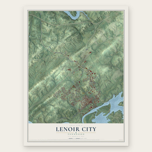 Lenoir City, Tennessee map print, the full design