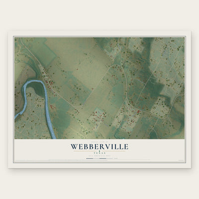 Webberville, Texas map print, the full design