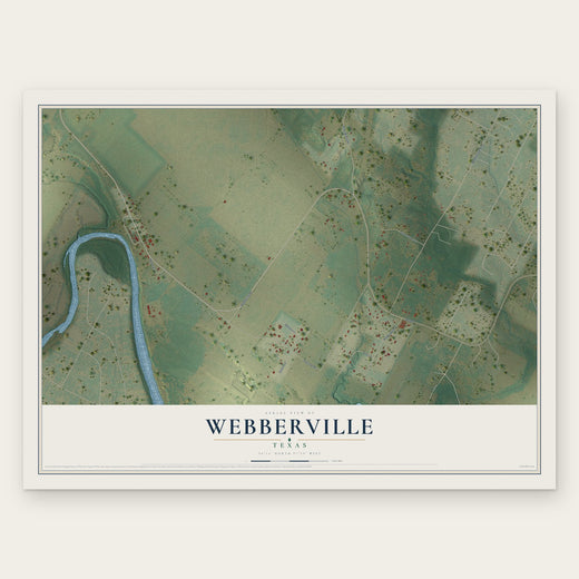 Webberville, Texas map print, the full design