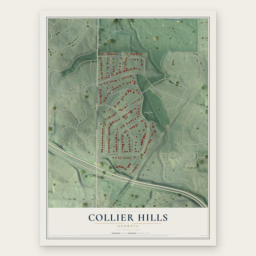 Collier Hills, Georgia map print, the full design