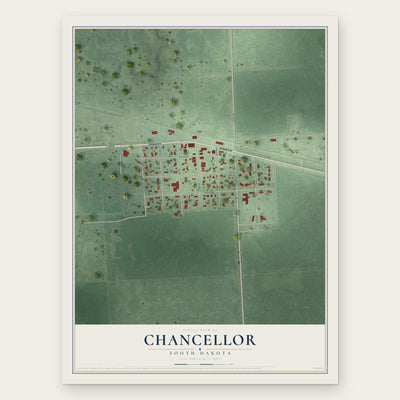 Chancellor, South Dakota map print, the full design