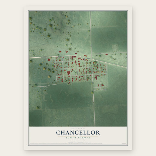Chancellor, South Dakota map print, the full design